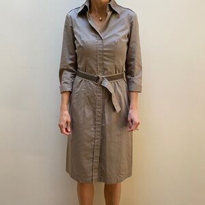 HUGO BOSS Dashina2 Belted Shirtdress in Taupe - Size US 2
